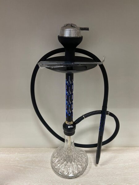 Кальян EURO SHISHA Urban Mini Шахта/Тарелка/Колба/Мундштук/Шланг/Калауд BLK BLU 61см/click-system