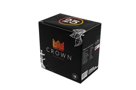 Уголь для кальяна CROWN (Краун) 18куб 25мм кокосовый