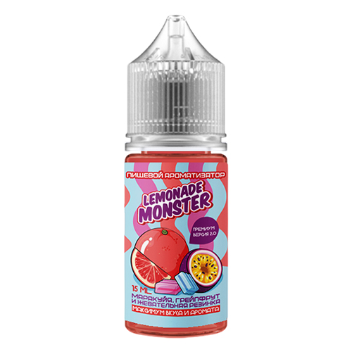 Ароматизатор Lemonade Monster Premium 2.0 - Маракуйя, грейпфрут и жевательная резинка 15мл